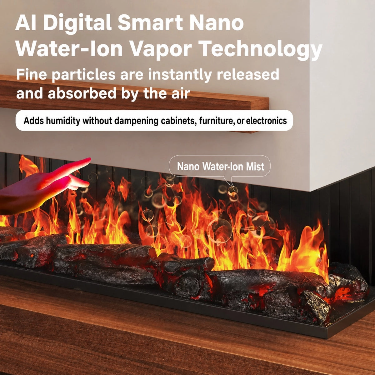 Vanlivings Emberstone 3D Water Vapor Fireplace