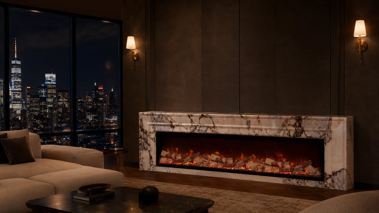Vanlivings Vimmerle Bulgari Blue Marble Fireplace