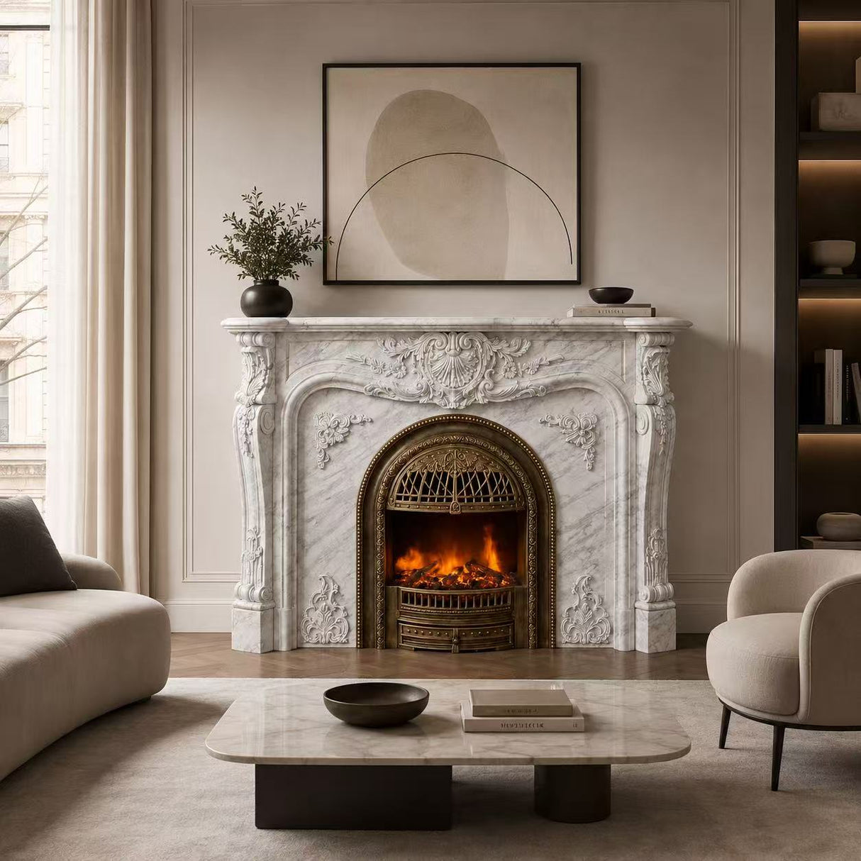 Vanlivings Marielle French Marble Fireplace