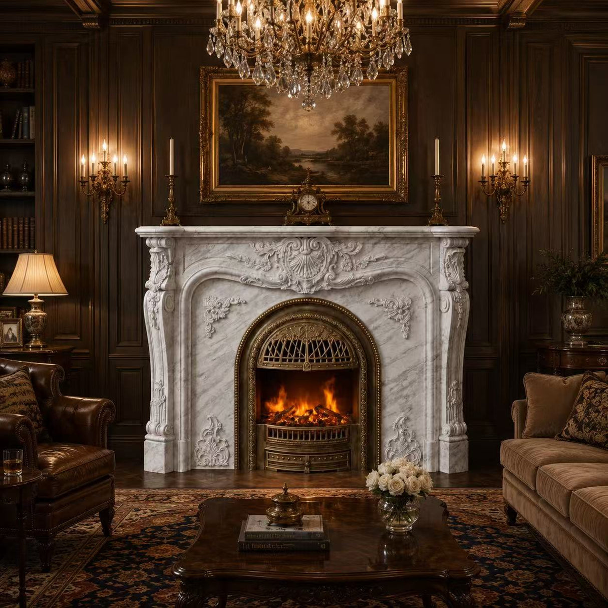 Vanlivings Marielle French Marble Fireplace