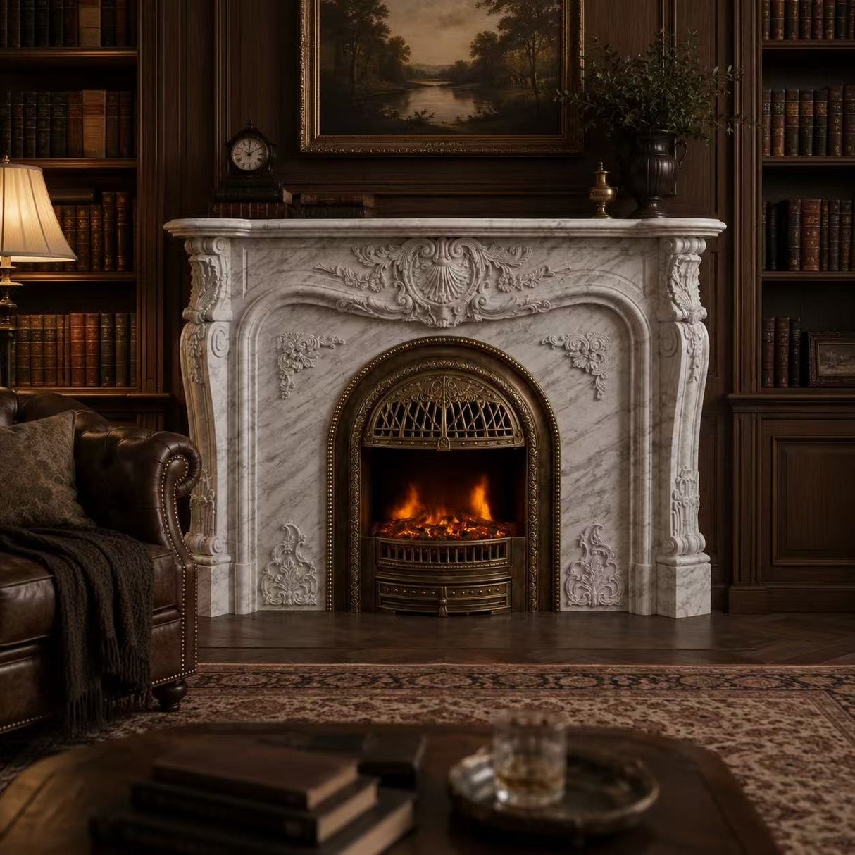 Vanlivings Marielle French Marble Fireplace