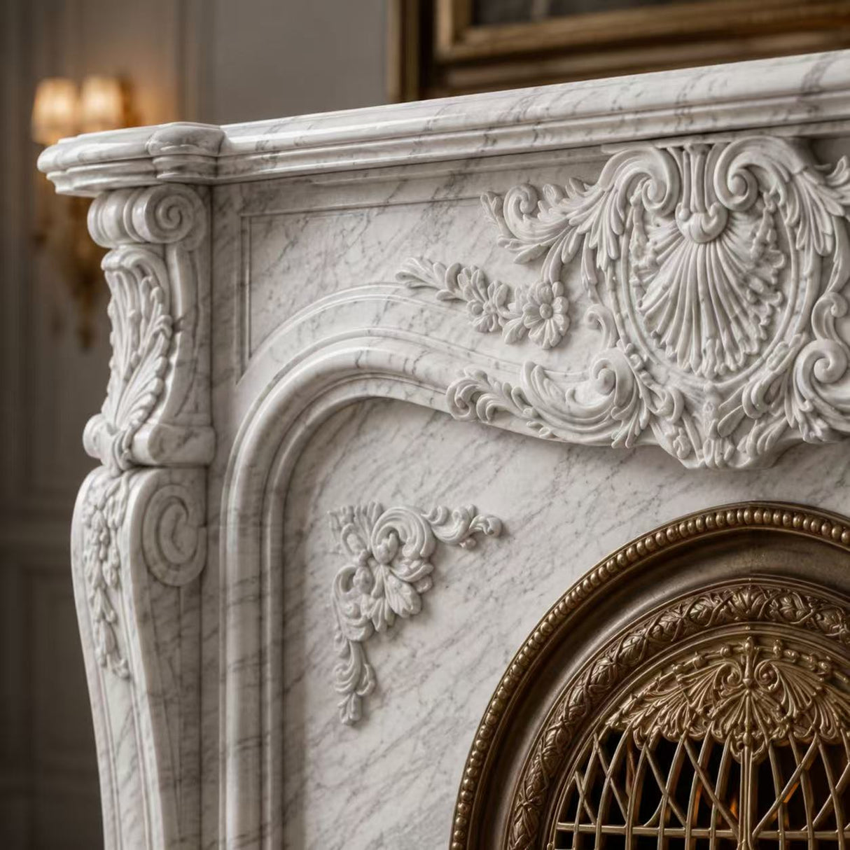 Vanlivings Marielle French Marble Fireplace