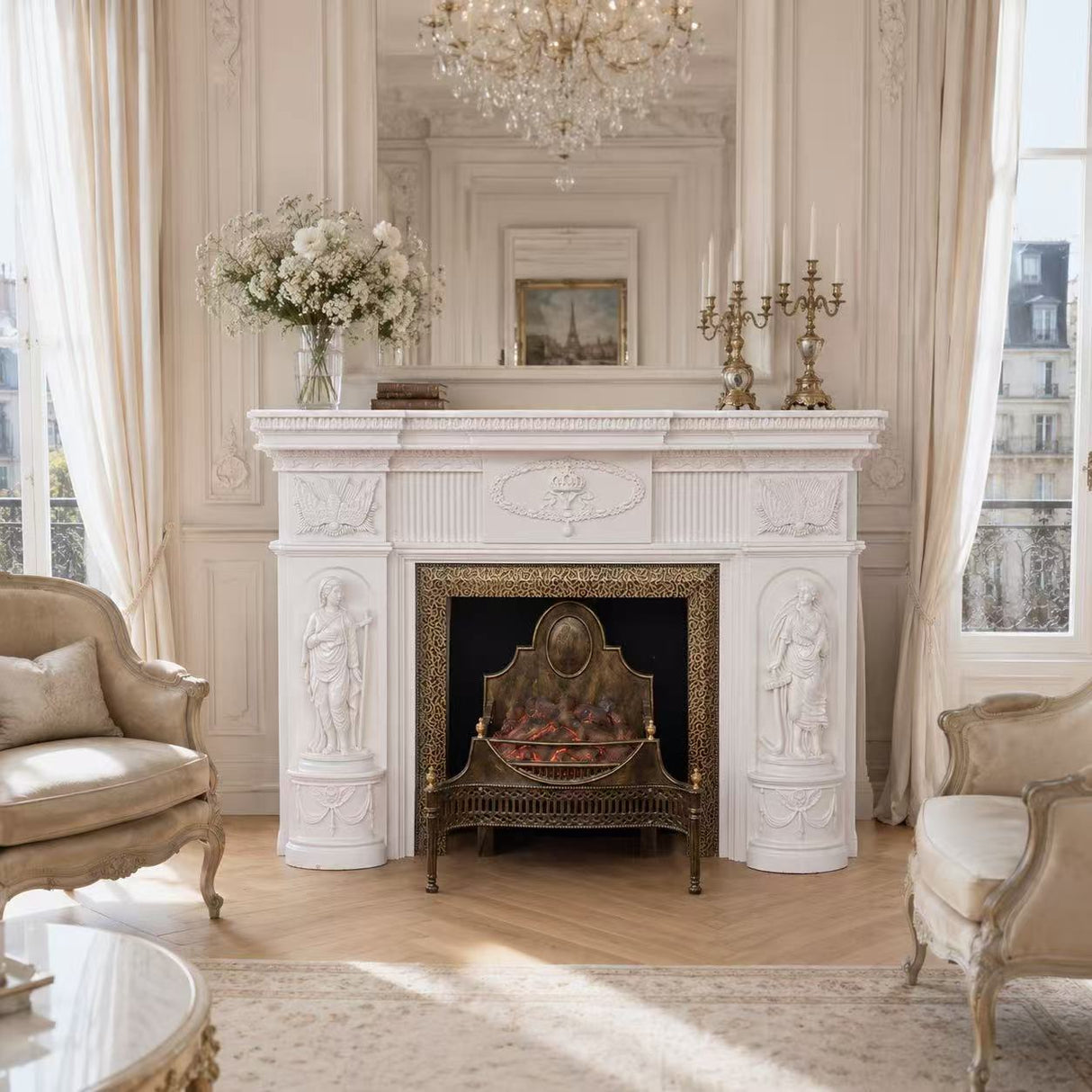 Vanlivings Seraphine French Marble Fireplace