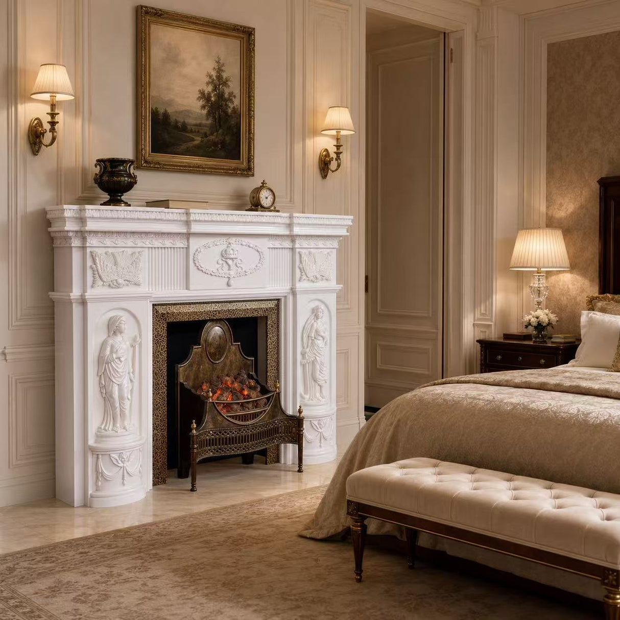 Vanlivings Seraphine French Marble Fireplace