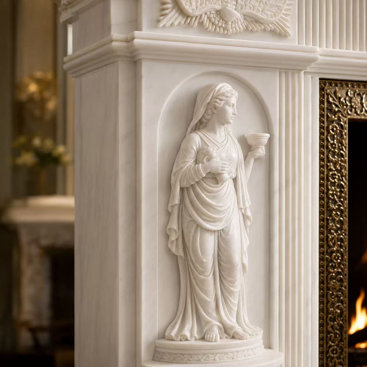 Vanlivings Seraphine French Marble Fireplace