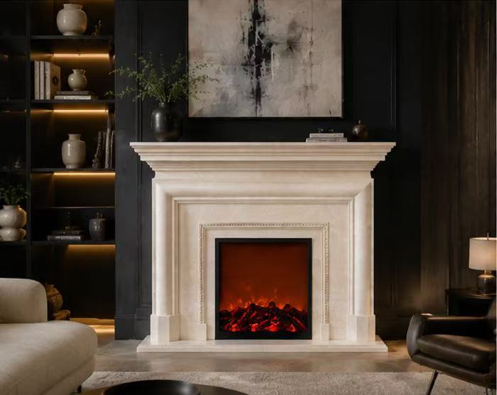 Vanlivings Benjamin Turkish Magnolia Marble Fireplace