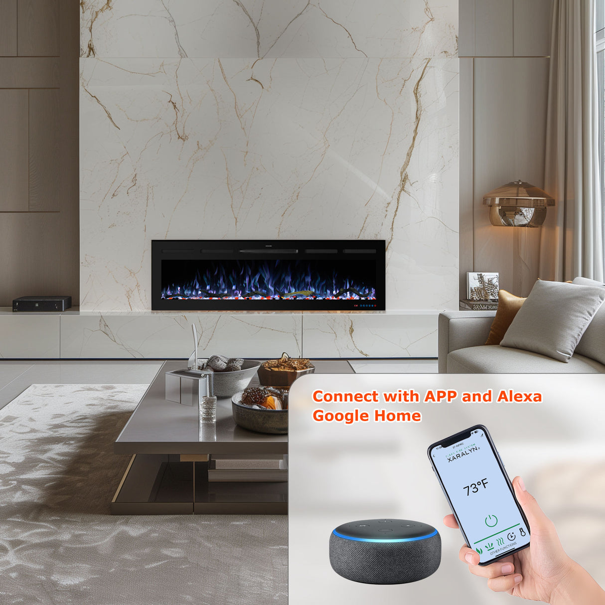 Vanlivings Holoflame Smart Linear Electric Fireplace