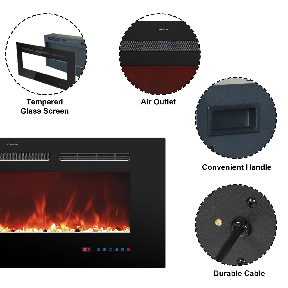 Vanlivings Holoflame Smart Linear Electric Fireplace