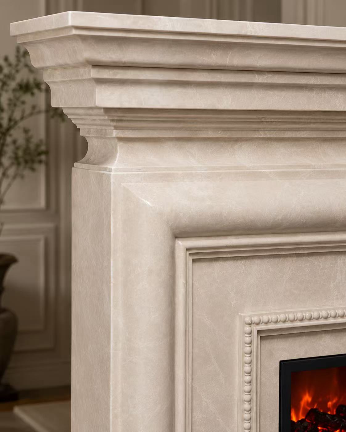 Vanlivings Benjamin Turkish Magnolia Marble Fireplace