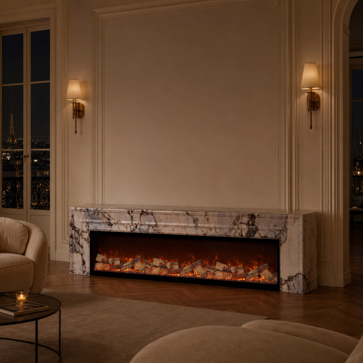 Vanlivings Vimmerle Bulgari Blue Marble Fireplace