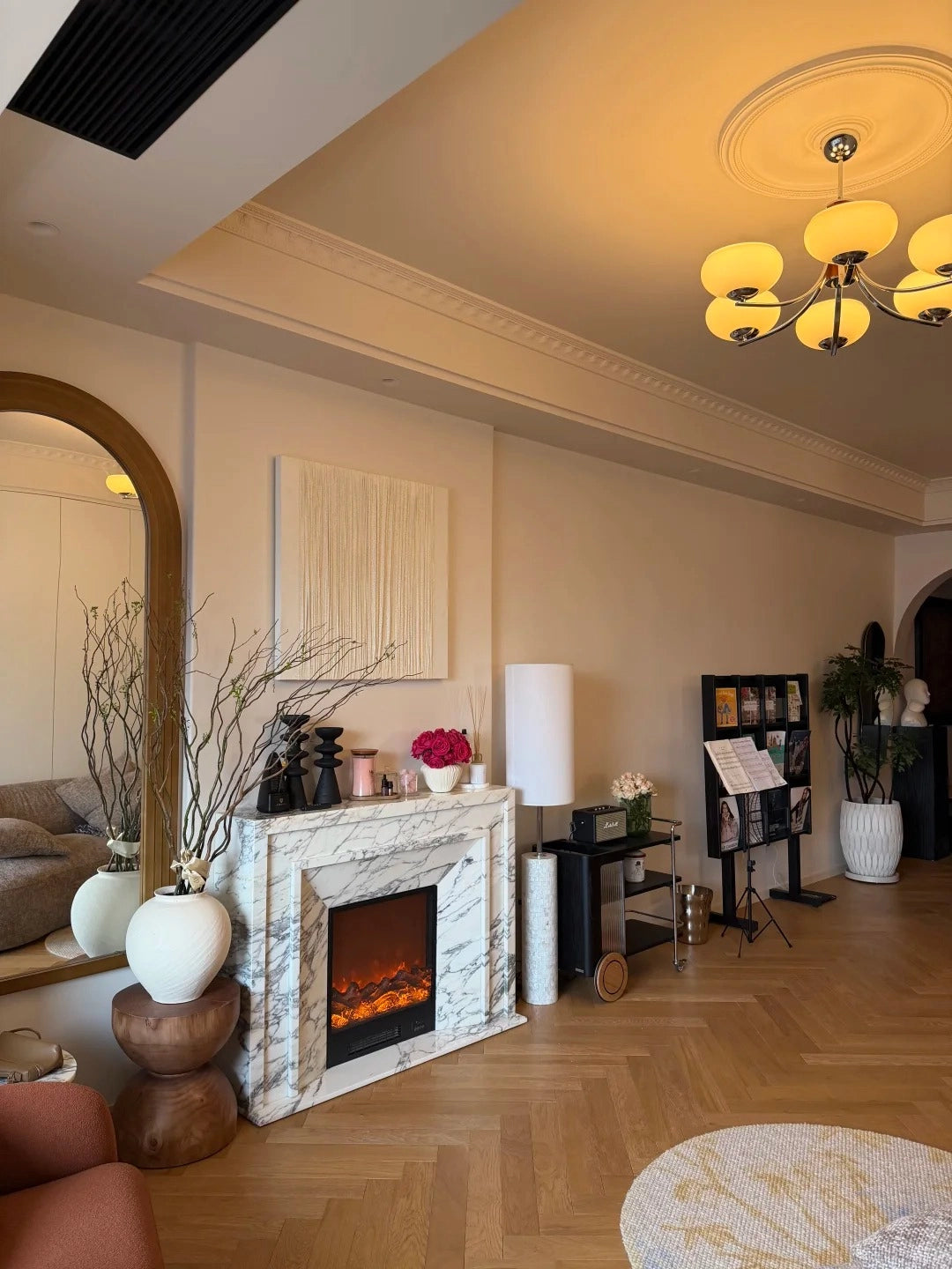 Vanlivings Laurent Calacatta Marble Fireplace
