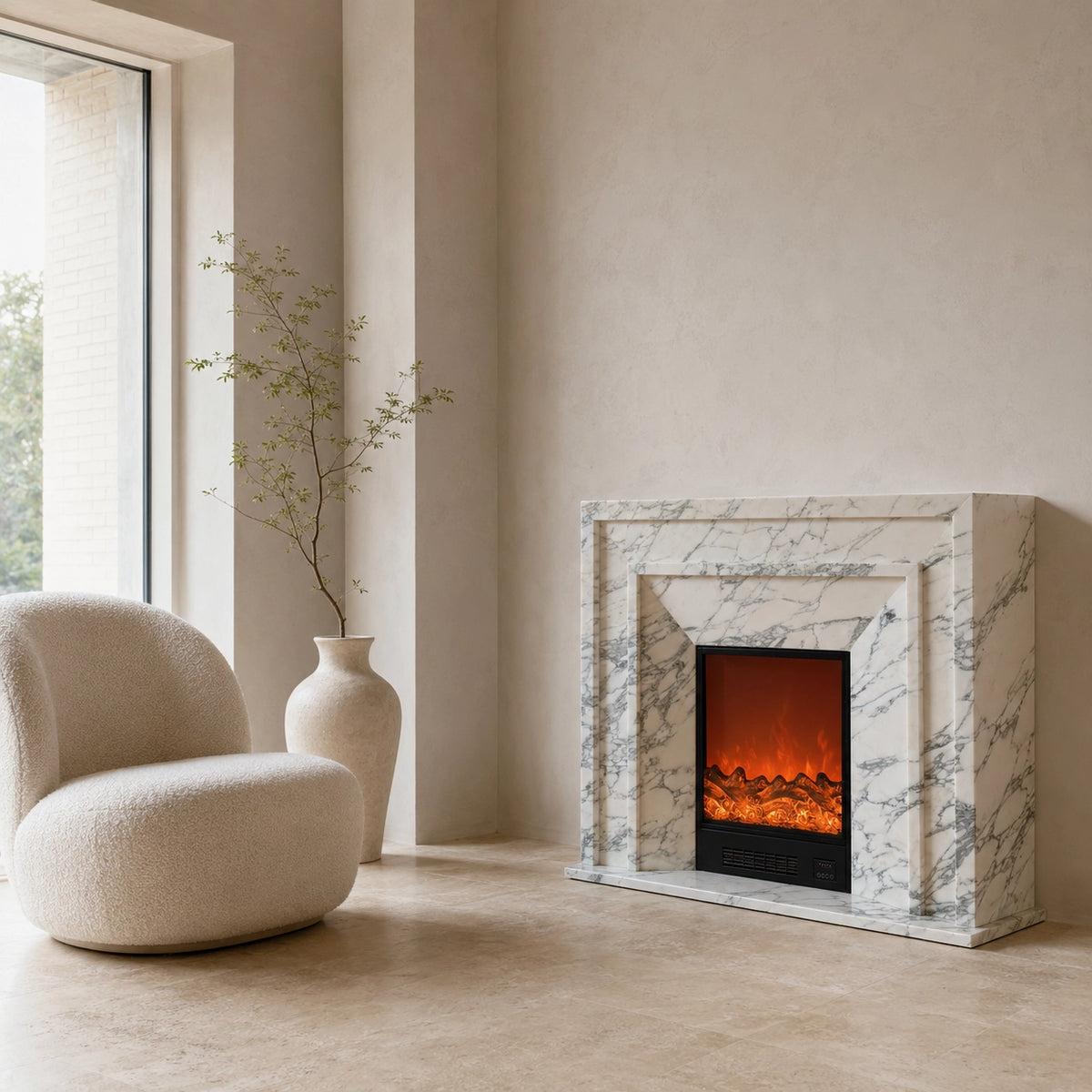 Vanlivings Laurent Calacatta Marble Fireplace