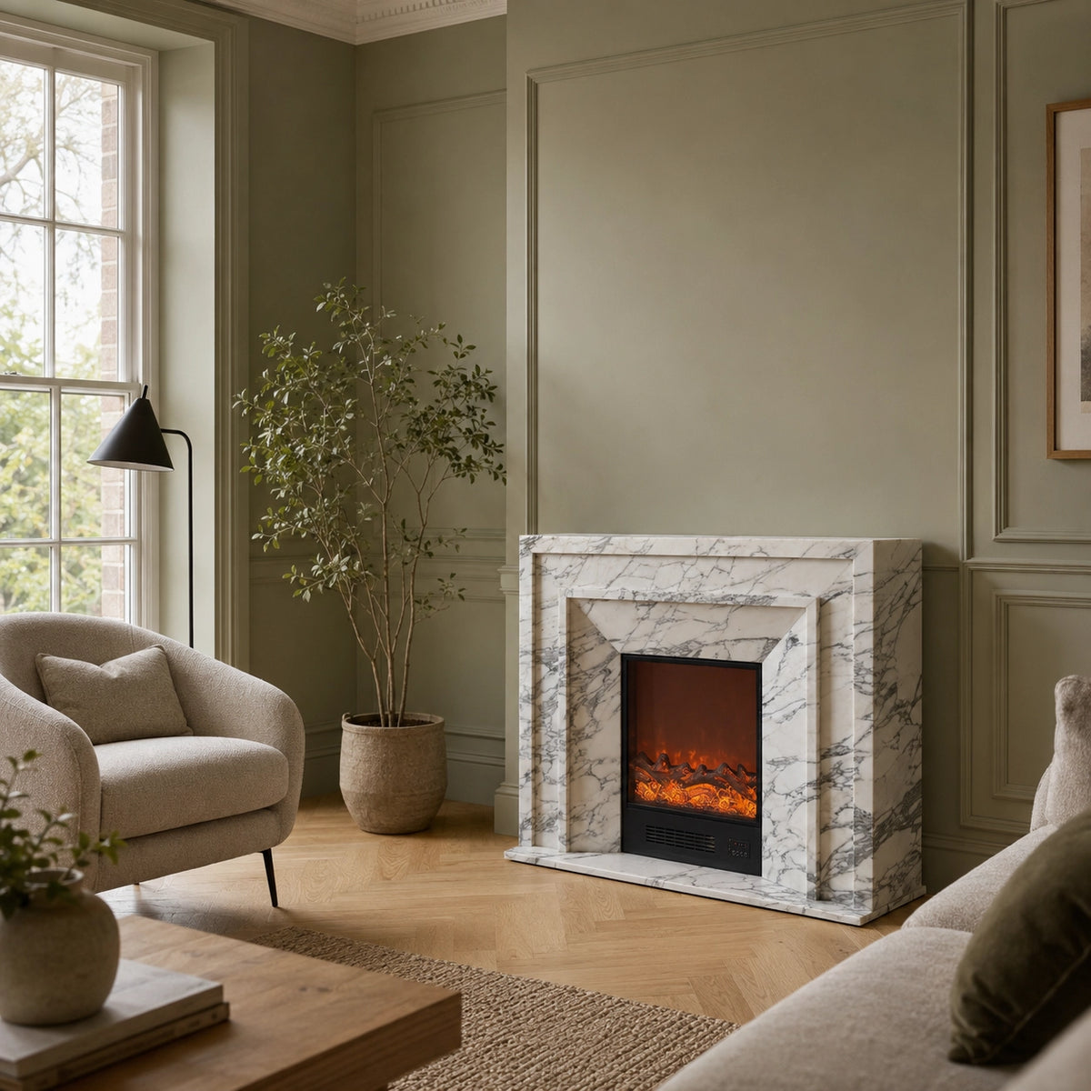 Vanlivings Laurent Calacatta Marble Fireplace