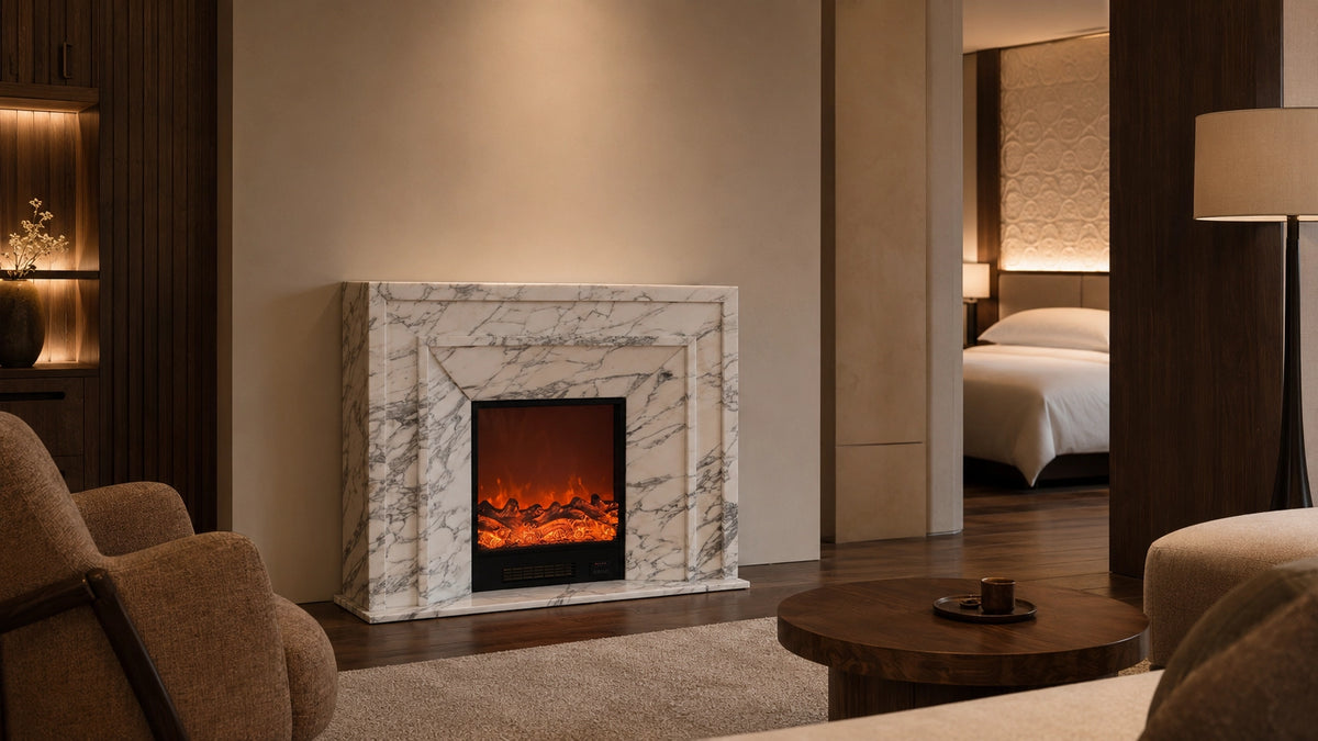 Vanlivings Laurent Calacatta Marble Fireplace