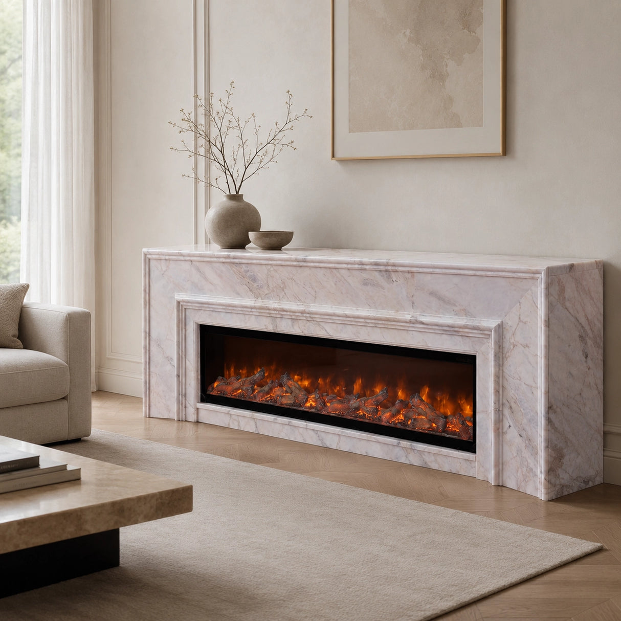 Vanlivings Lila French Marble Fireplace