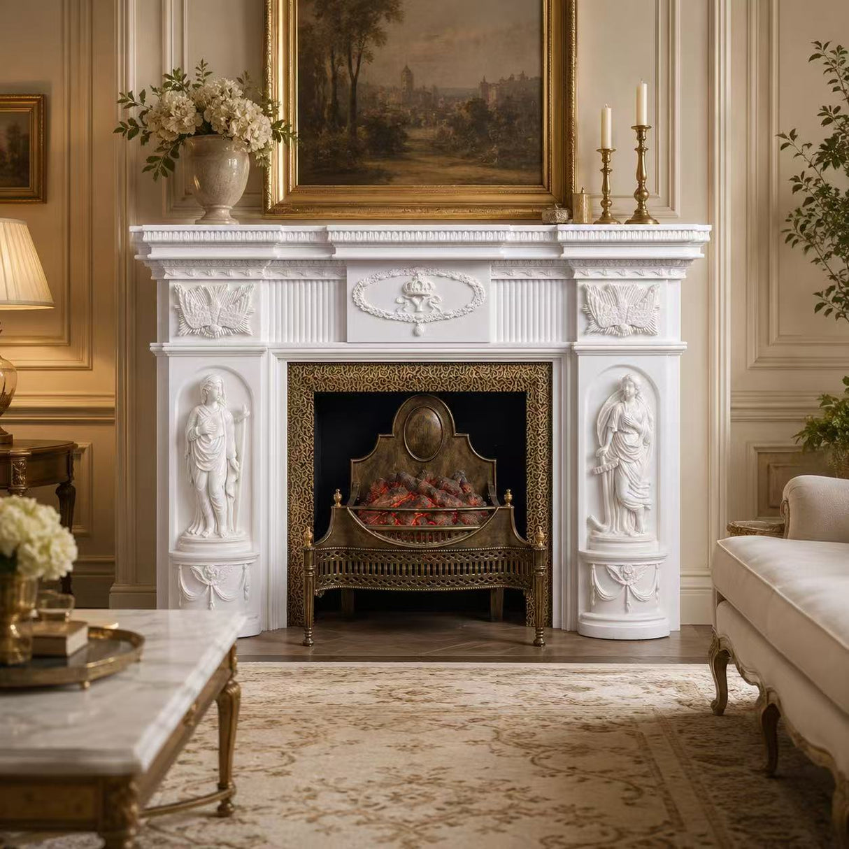 Vanlivings Seraphine French Marble Fireplace
