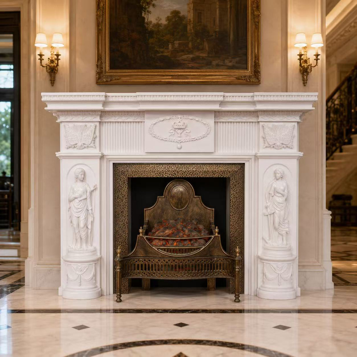 Vanlivings Seraphine French Marble Fireplace