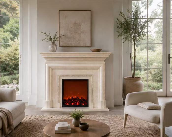 Vanlivings Benjamin Turkish Magnolia Marble Fireplace