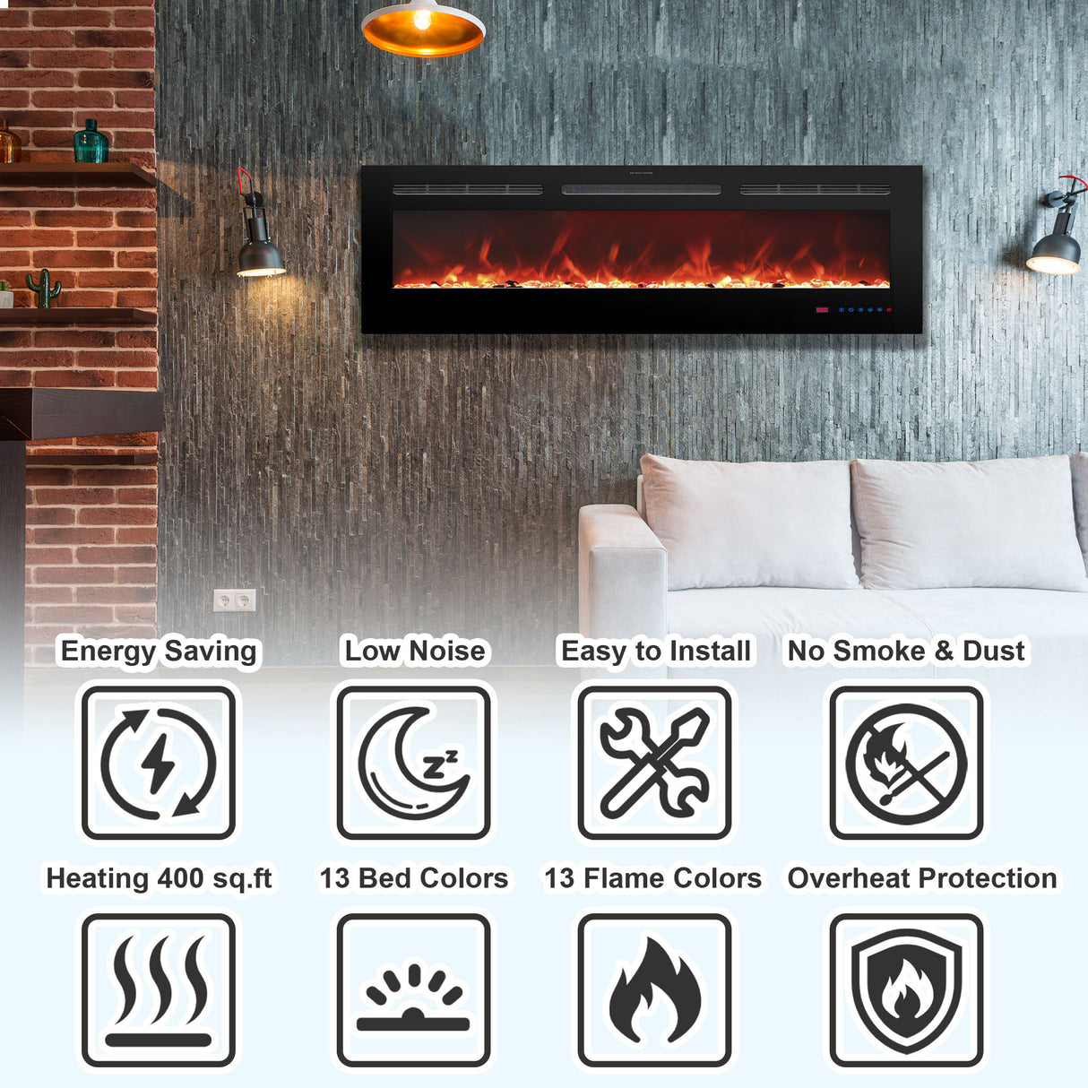 Vanlivings Holoflame Smart Linear Electric Fireplace
